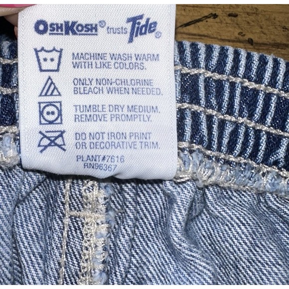 Vintage Oshkosh B'Gosh Tide Flared Jeans Floral Embroidered 100% Cotton Girls 3T - Picture 5 of 6